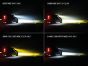 Visual comparison of the lamp's different light modes, displaying variations in brightness, beam shape, and color temperature for each mode.